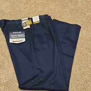 Haggar Men's Dark Blue Dress Pants